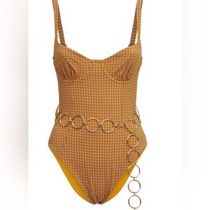 Weworewhat plaid one piece bathing suit